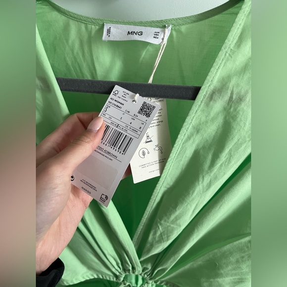 Mango long sleeve green cut-out dress in size S/US 4. NWT. - Picture 3 of 5